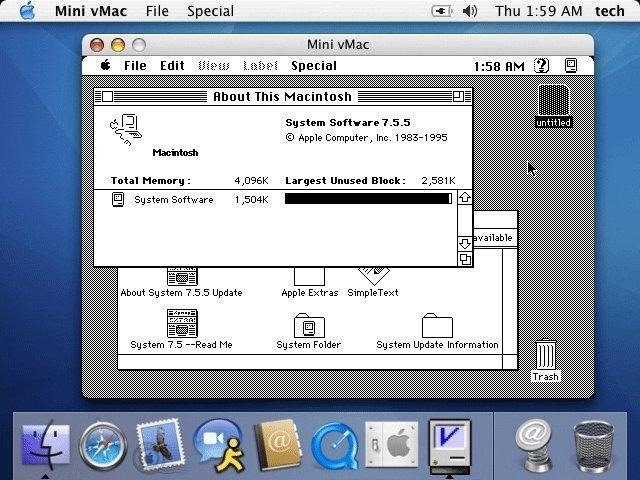 what operating system does mini mac emulator run